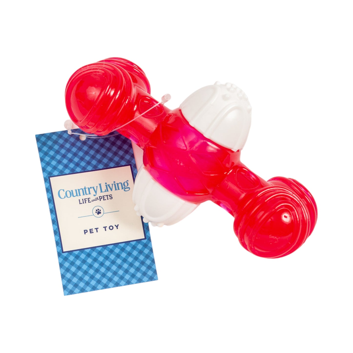Juguete masticable de hueso Quacker de TPR y nailon para perros de Country Living, con un atractivo sonido de graznido.