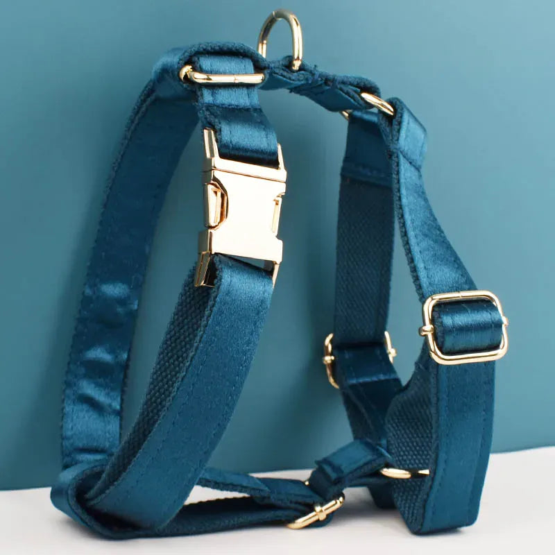 Ensemble classique personnalisé en satin bleu-vert