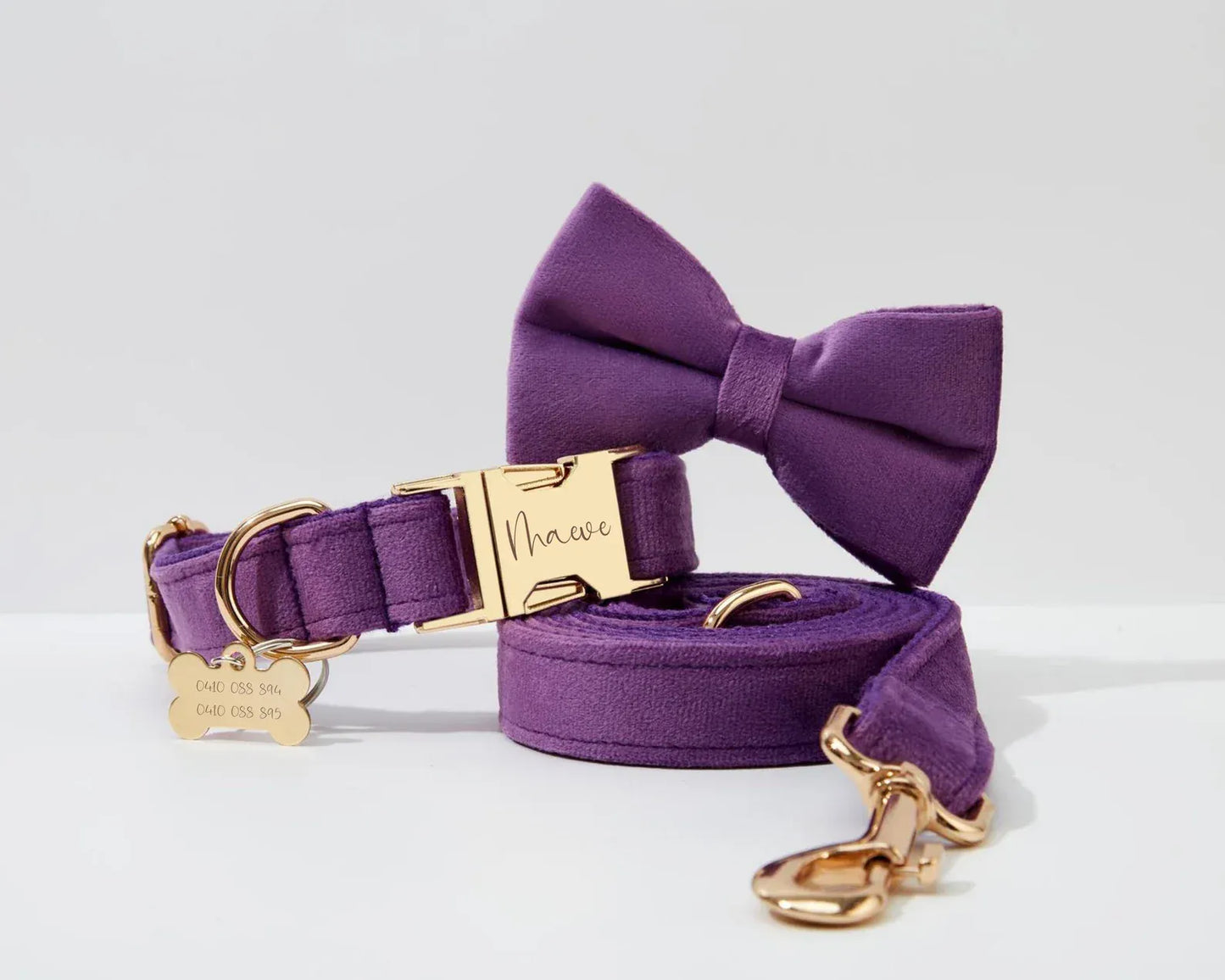 Ensemble classique personnalisé en velours violet