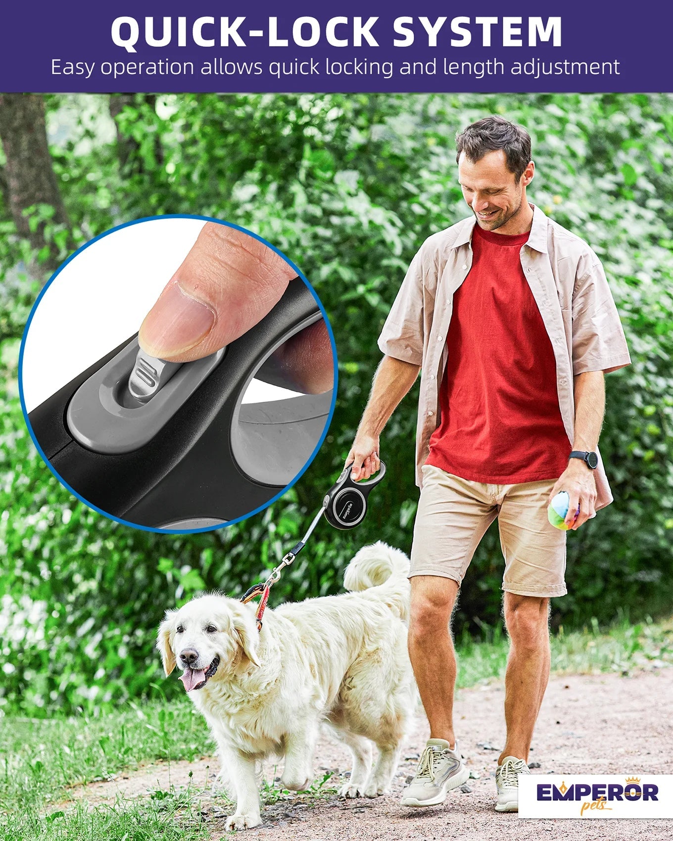Lâchez l'aventure ! 🌟 Laisse rétractable ultra-résistante de 4,9 m pour grands chiens (jusqu'à 50 kg) 🐾