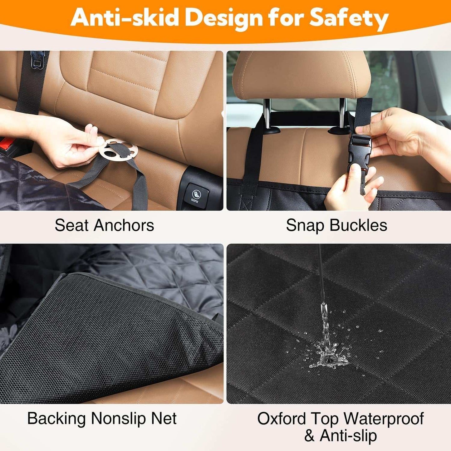 Funda impermeable para perro para asiento trasero
