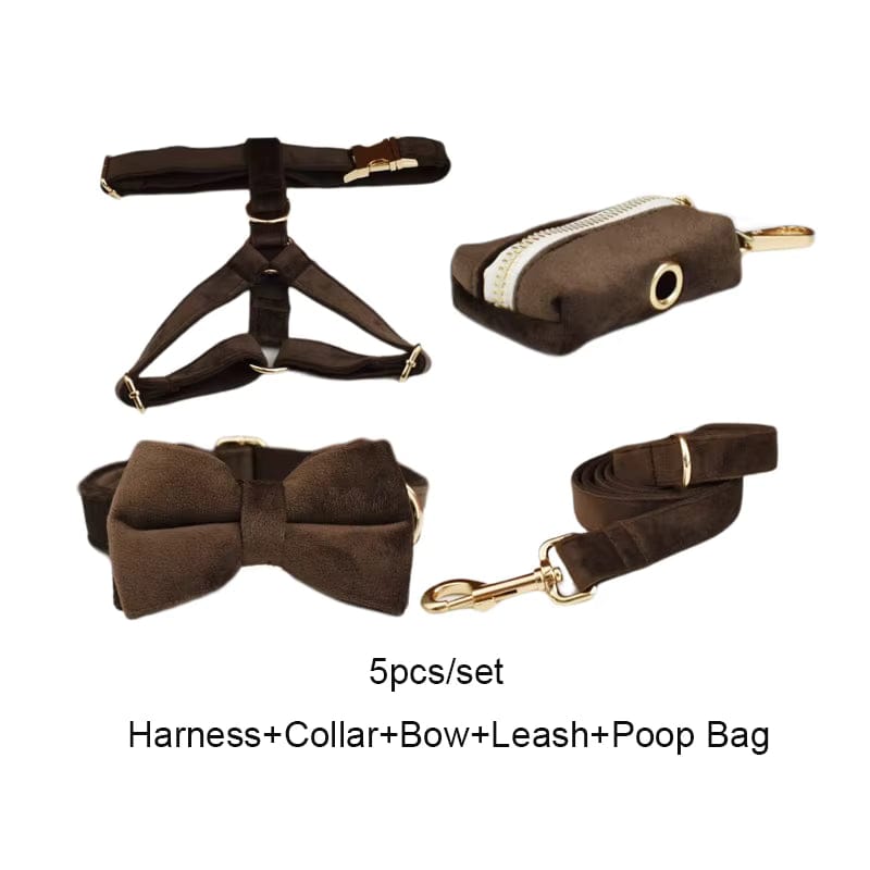 Ensemble classique personnalisé en velours marron foncé