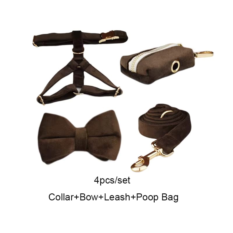 Ensemble classique personnalisé en velours marron foncé