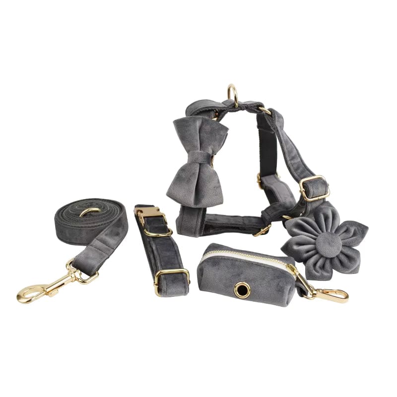 Conjunto clásico de terciopelo gris oscuro personalizado
