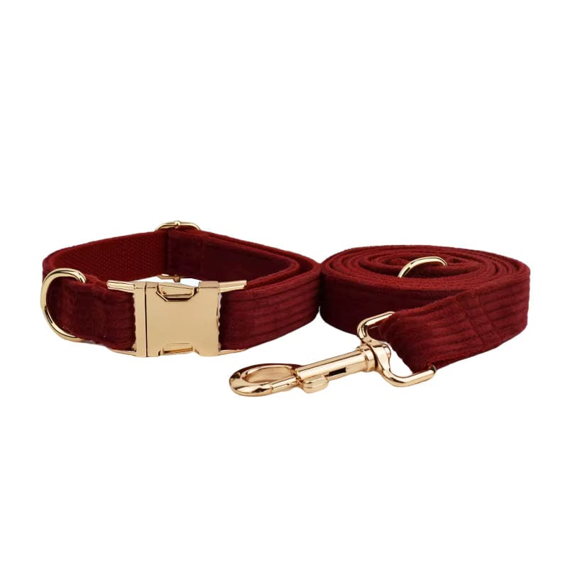 Ensemble classique personnalisé en velours côtelé rouge foncé