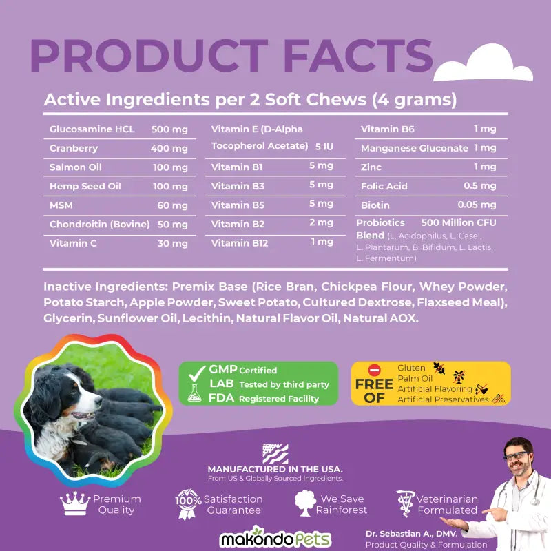 Vitaminas prenatales para perros - 120 comprimidos masticables blandos