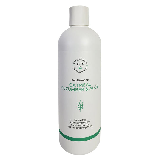 Champú para perros Dr. Theo: Avena, pepino y aloe (473 ml)