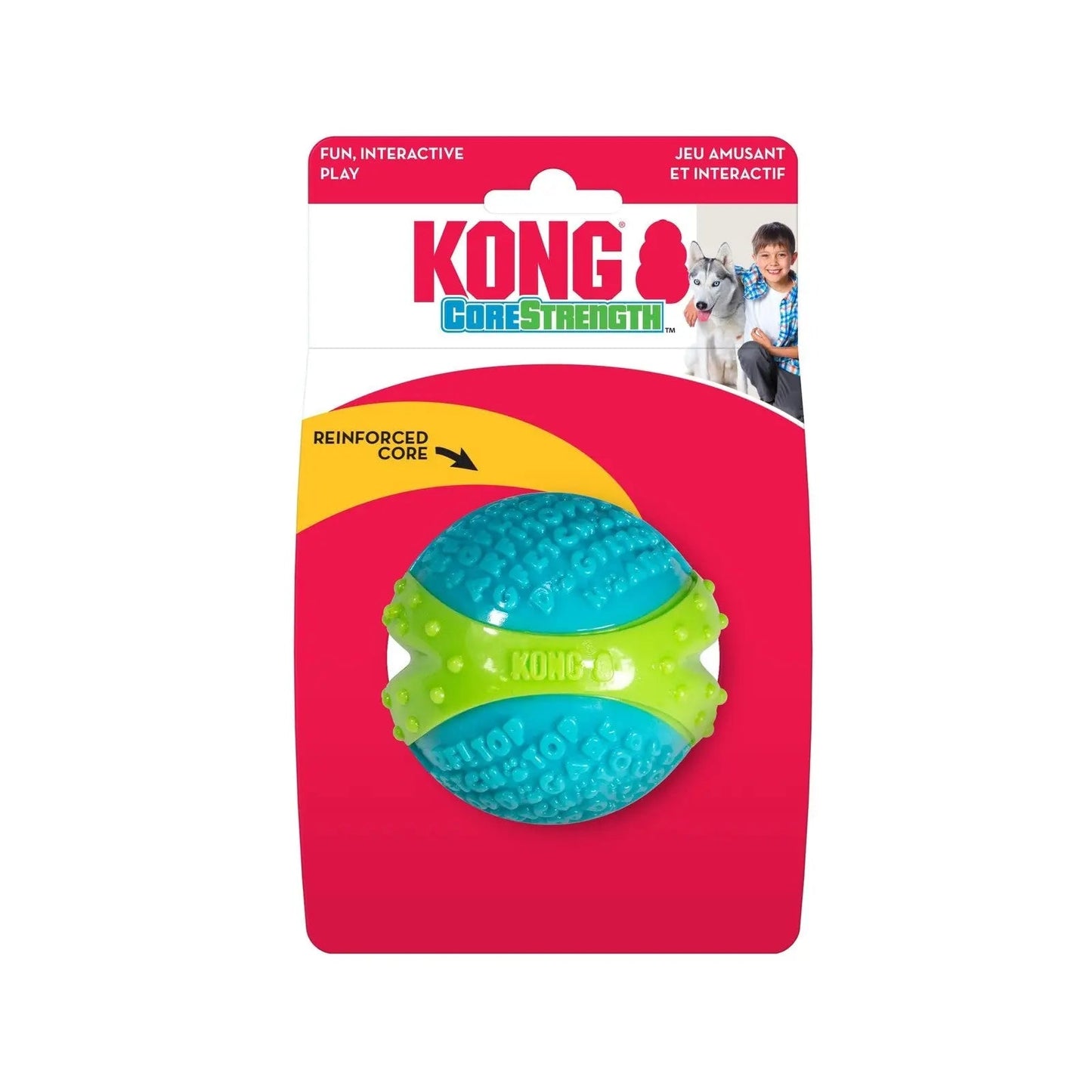 Kong Corestrength Grande Balle à Mâcher Verte pour Chiens - Jouet de Soin Dentaire à Lancer