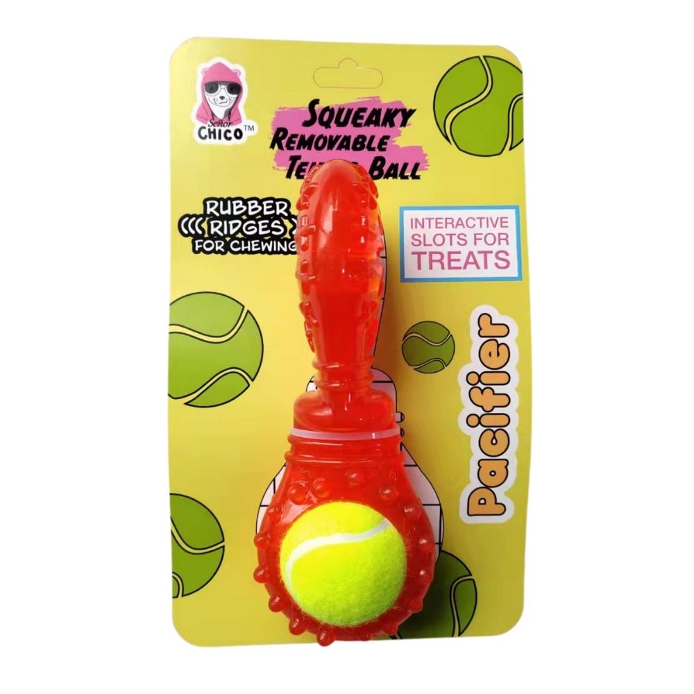 Jouet à mâcher interactif pour chien en TPR avec couineur amovible et remplissage de friandises
