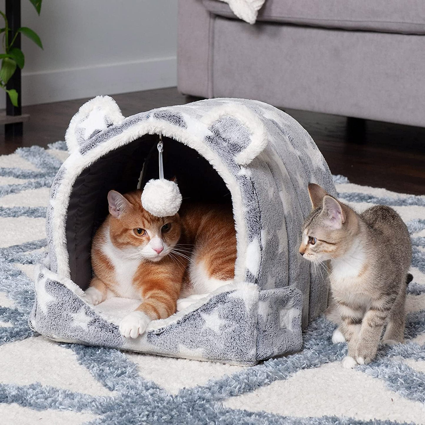 Cueva lavable para gatos de interior y perros pequeños