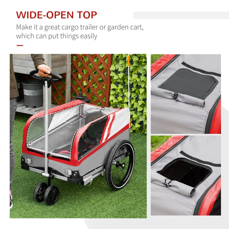 Remolque de bicicleta para mascotas, cochecito de viaje 2 en 1 