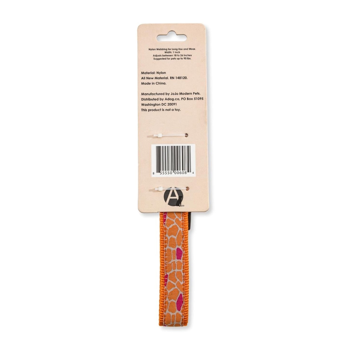 Collier pour chien en nylon avec broderie girafe/imprimé animal, ajustement sûr et réglable