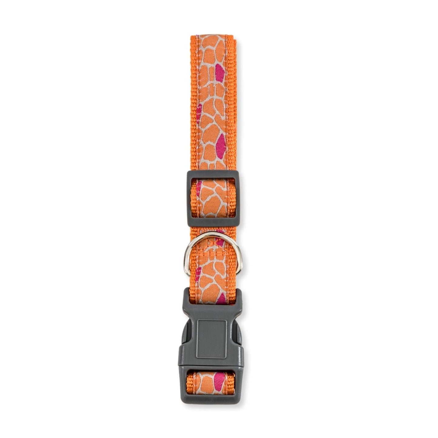 Collier pour chien en nylon avec broderie girafe/imprimé animal, ajustement sûr et réglable