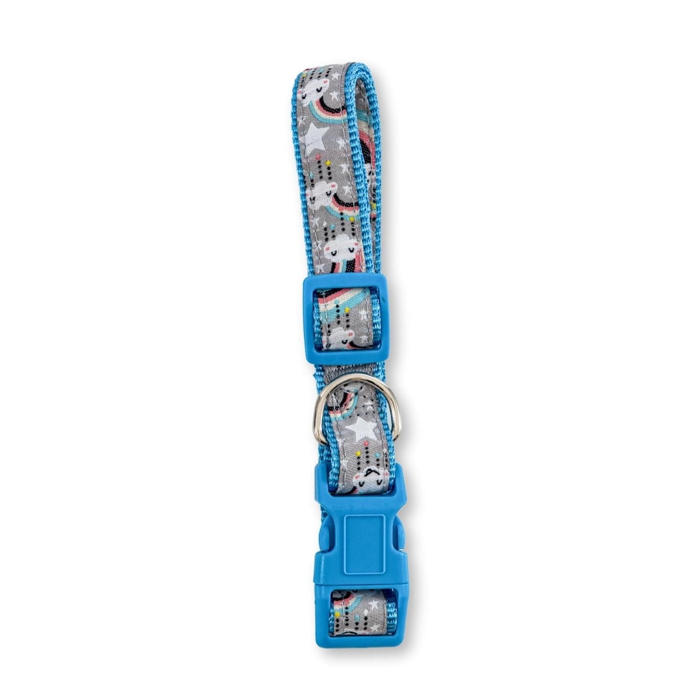 Collier pour chien en nylon avec broderie arc-en-ciel, ajustement sûr et réglable, confortable à porter