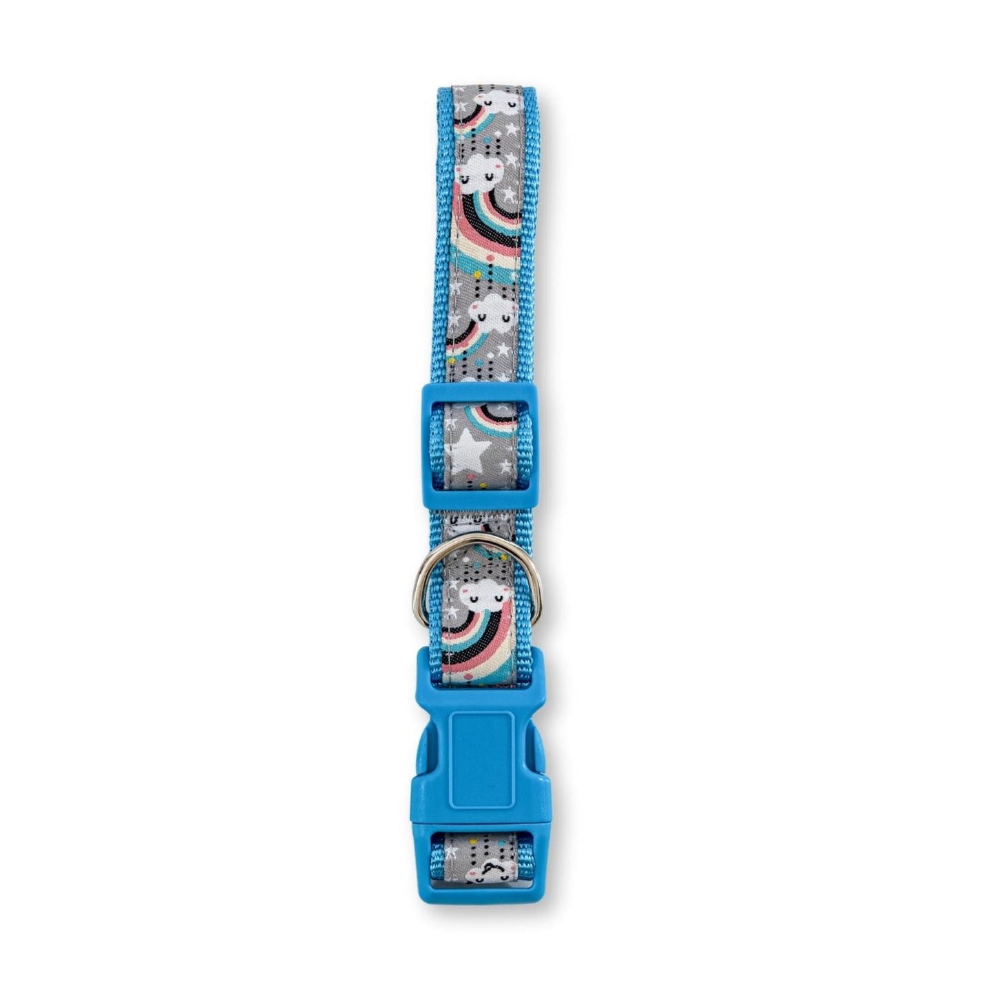 Collier pour chien en nylon avec broderie arc-en-ciel, ajustement sûr et réglable, confortable à porter