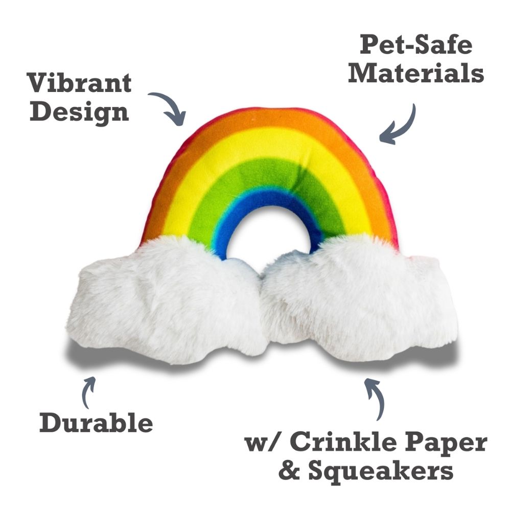 Peluche pour chien Arc-en-ciel Enchanté Magique avec Couineur et Papier Crêpé
