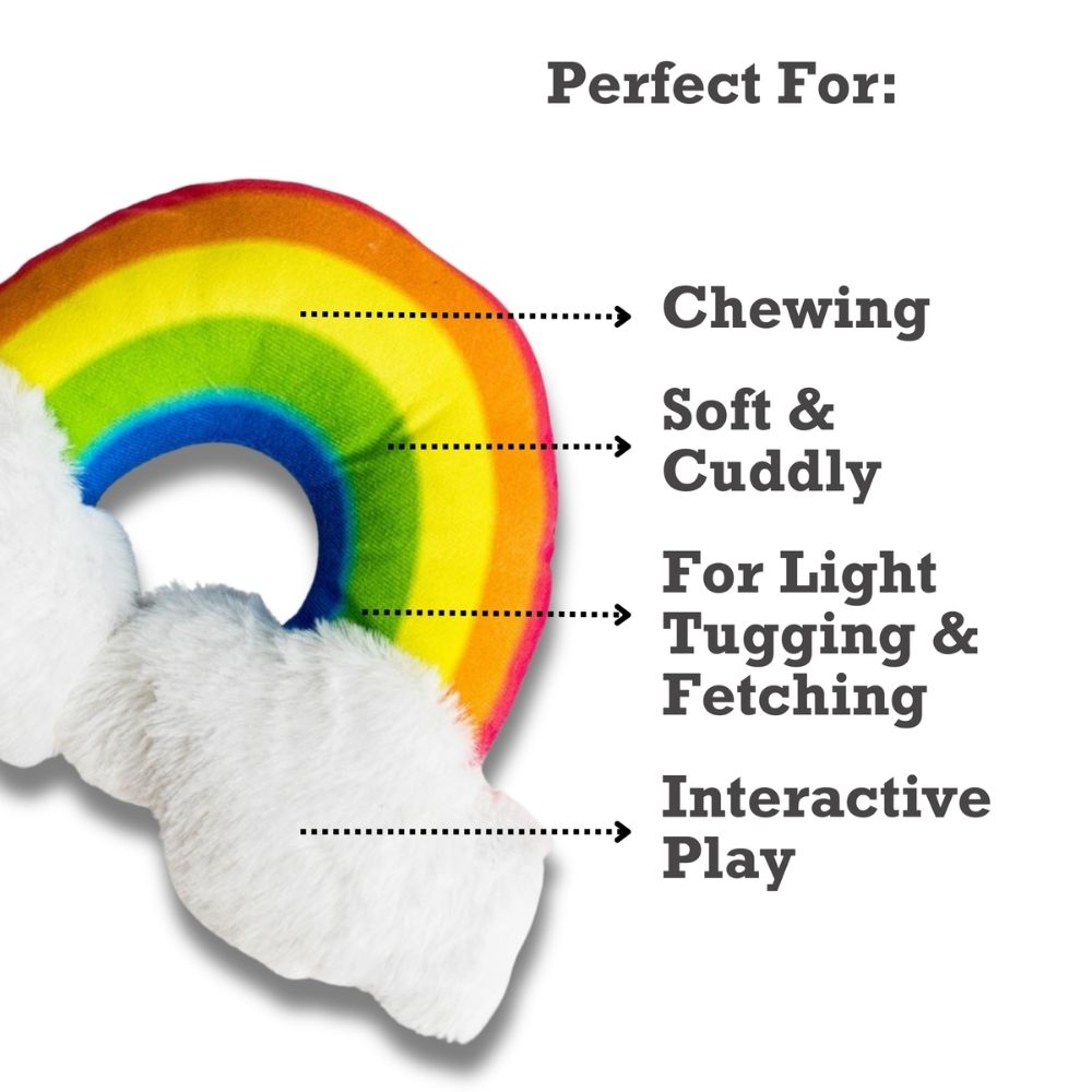 Peluche pour chien Arc-en-ciel Enchanté Magique avec Couineur et Papier Crêpé
