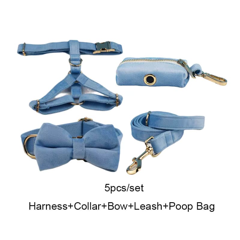 Ensemble classique personnalisé en velours bleu