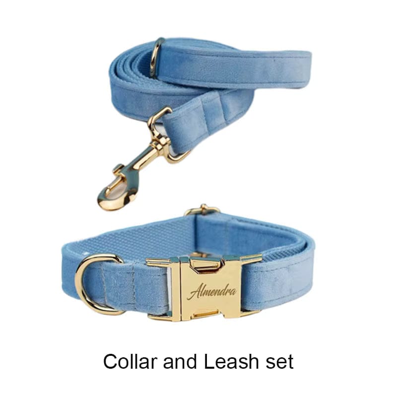 Ensemble classique personnalisé en velours bleu