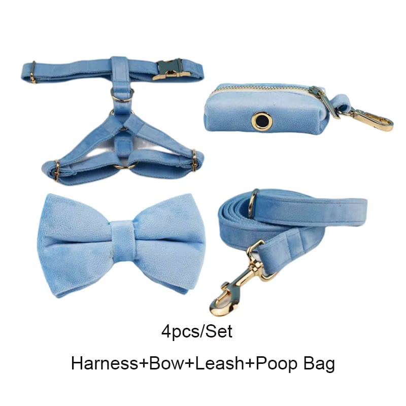 Ensemble classique personnalisé en velours bleu