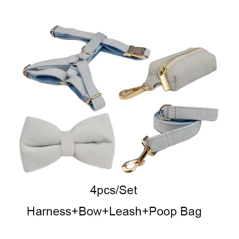 Ensemble classique personnalisé en velours bleu clair