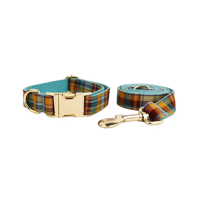 Ensemble classique personnalisé à carreaux bleu automne