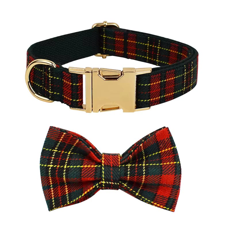 Conjunto clásico navideño de tartán rojo personalizado