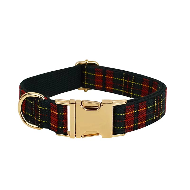 Conjunto clásico navideño de tartán rojo personalizado