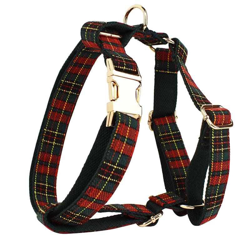 Conjunto clásico navideño de tartán rojo personalizado