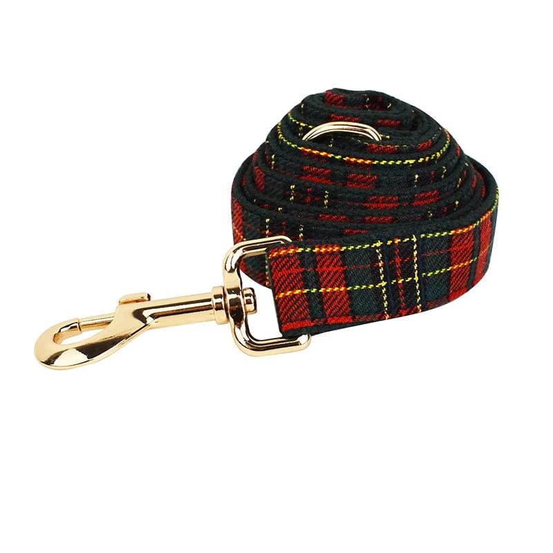 Conjunto clásico navideño de tartán rojo personalizado