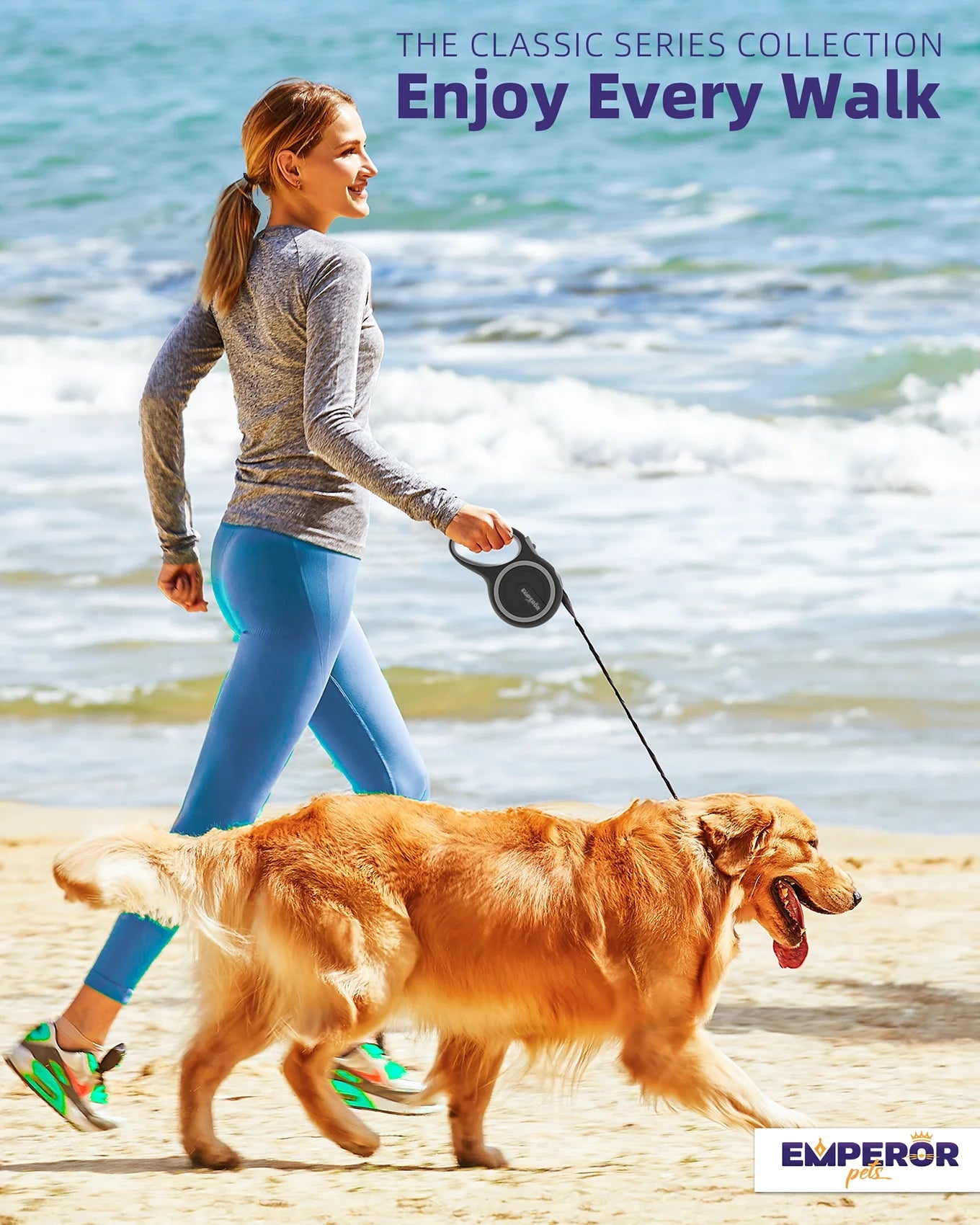 Lâchez l'aventure ! 🌟 Laisse rétractable ultra-résistante de 4,9 m pour grands chiens (jusqu'à 50 kg) 🐾