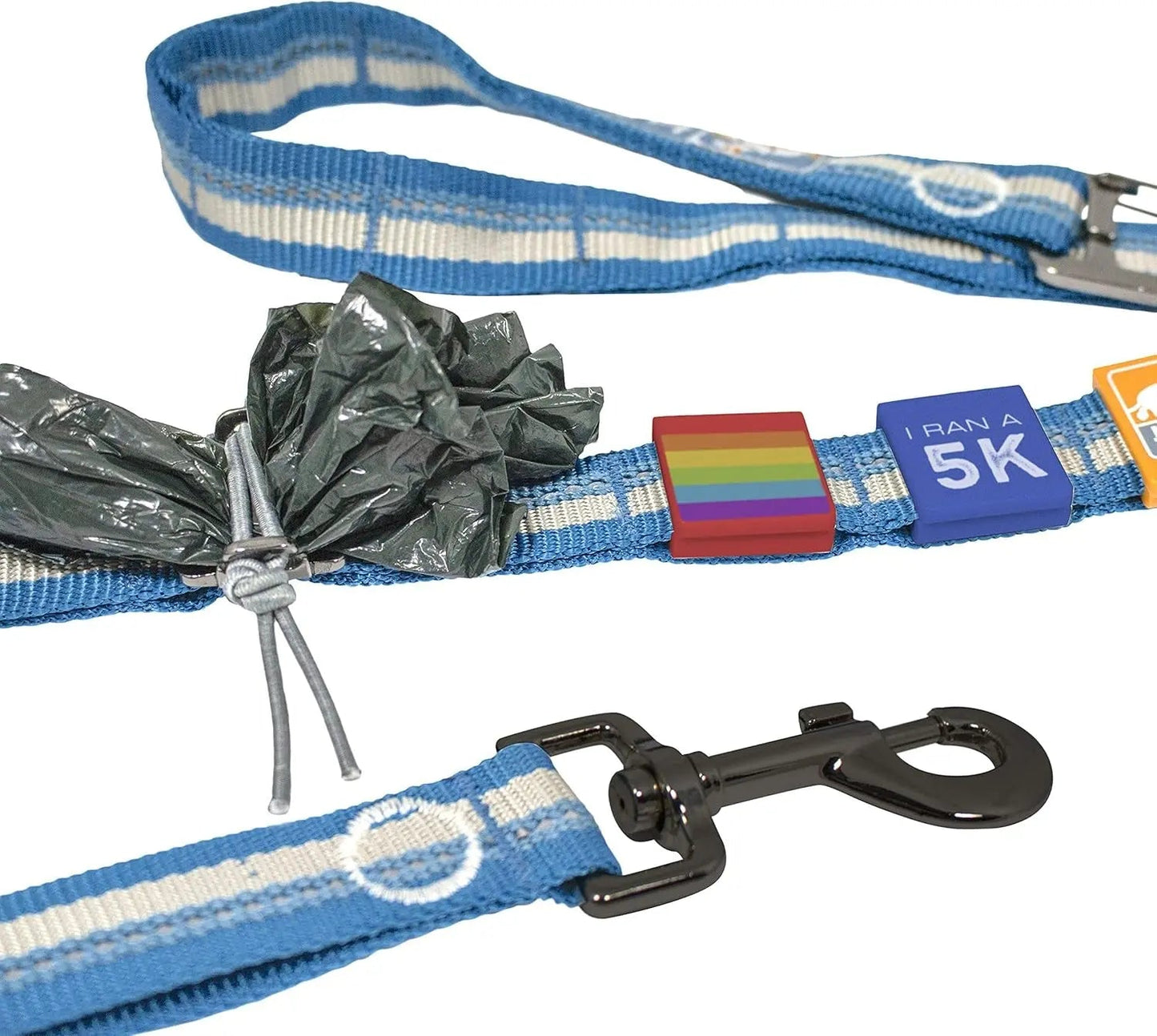 Laisse courte RSG pour chiens | Laisse réglable | Laisse mains libres pour la marche, le jogging ou la course | Laisse personnalisable compatible MOLLE | Poignée de dressage | Attache-sangle | Réfléchissante | 122 cm
