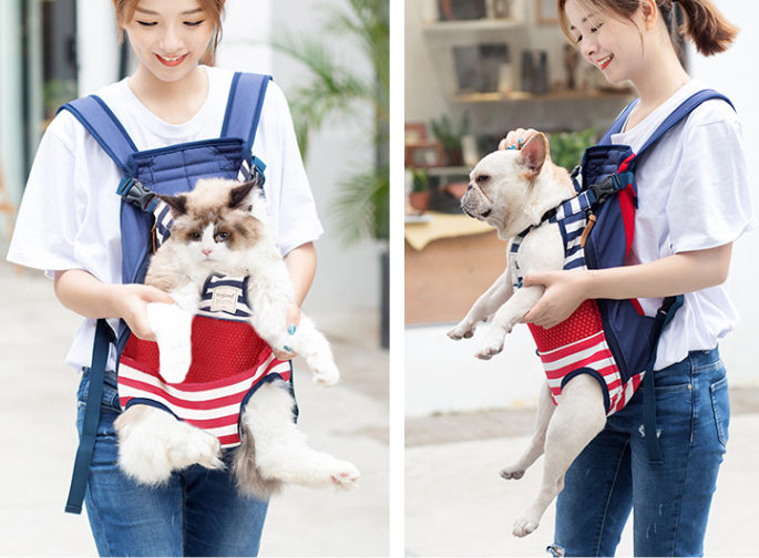 Mochila frontal para transportar perros y gatos