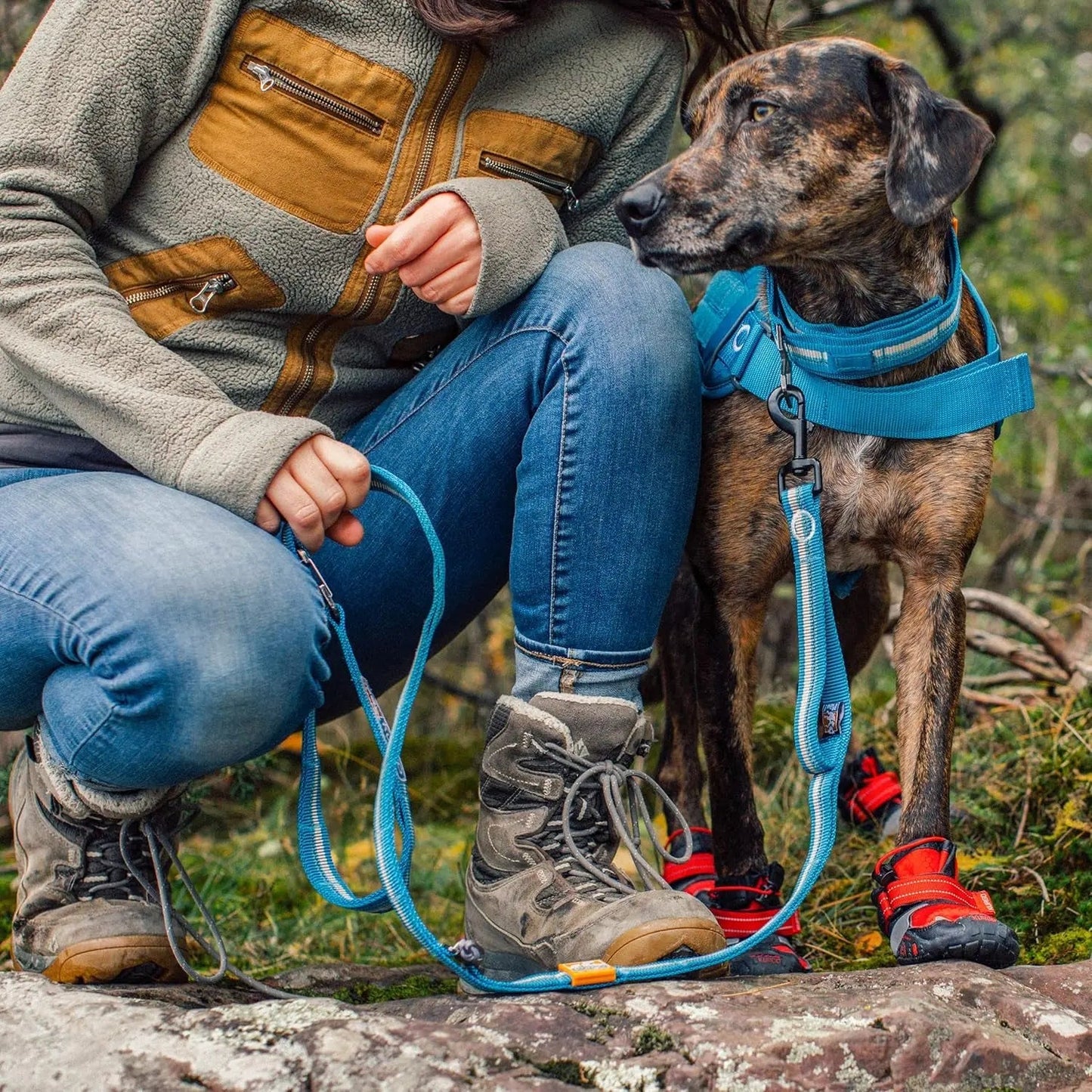 Laisse courte RSG pour chiens | Laisse réglable | Laisse mains libres pour la marche, le jogging ou la course | Laisse personnalisable compatible MOLLE | Poignée de dressage | Attache-sangle | Réfléchissante | 122 cm