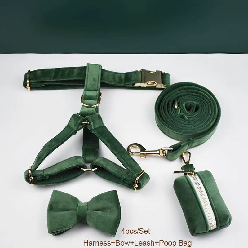 Ensemble classique personnalisé en velours vert forêt