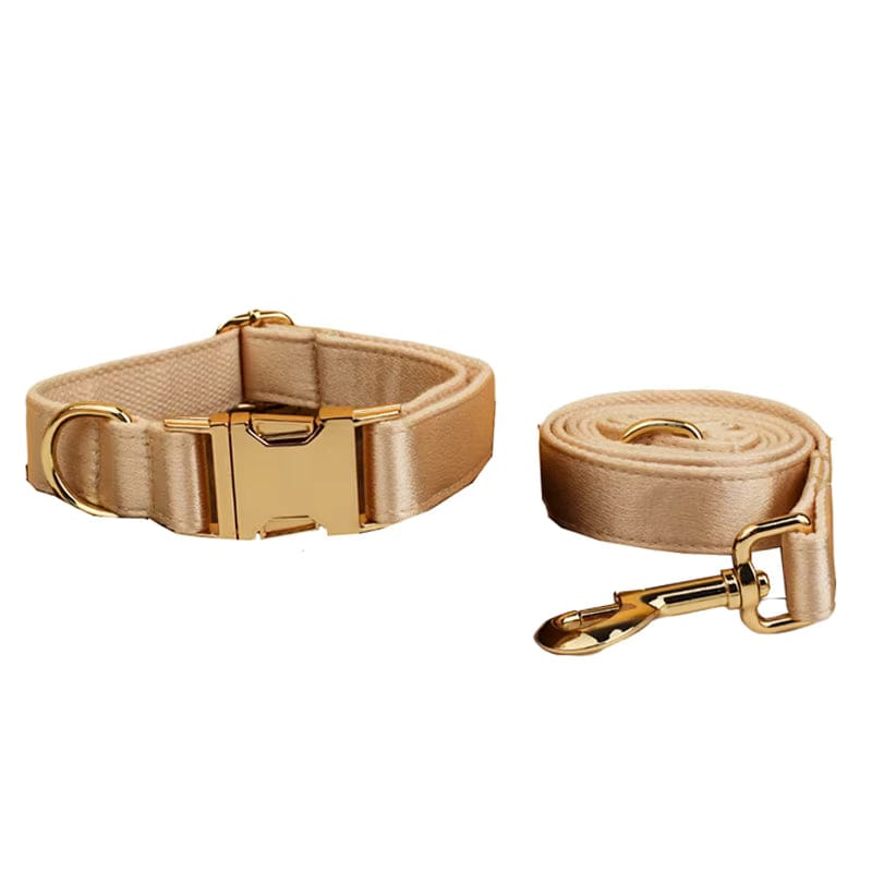 Ensemble de mariage classique personnalisé en satin doré