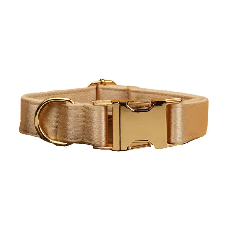 Ensemble de mariage classique personnalisé en satin doré