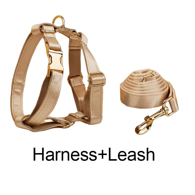 Ensemble de mariage classique personnalisé en satin doré