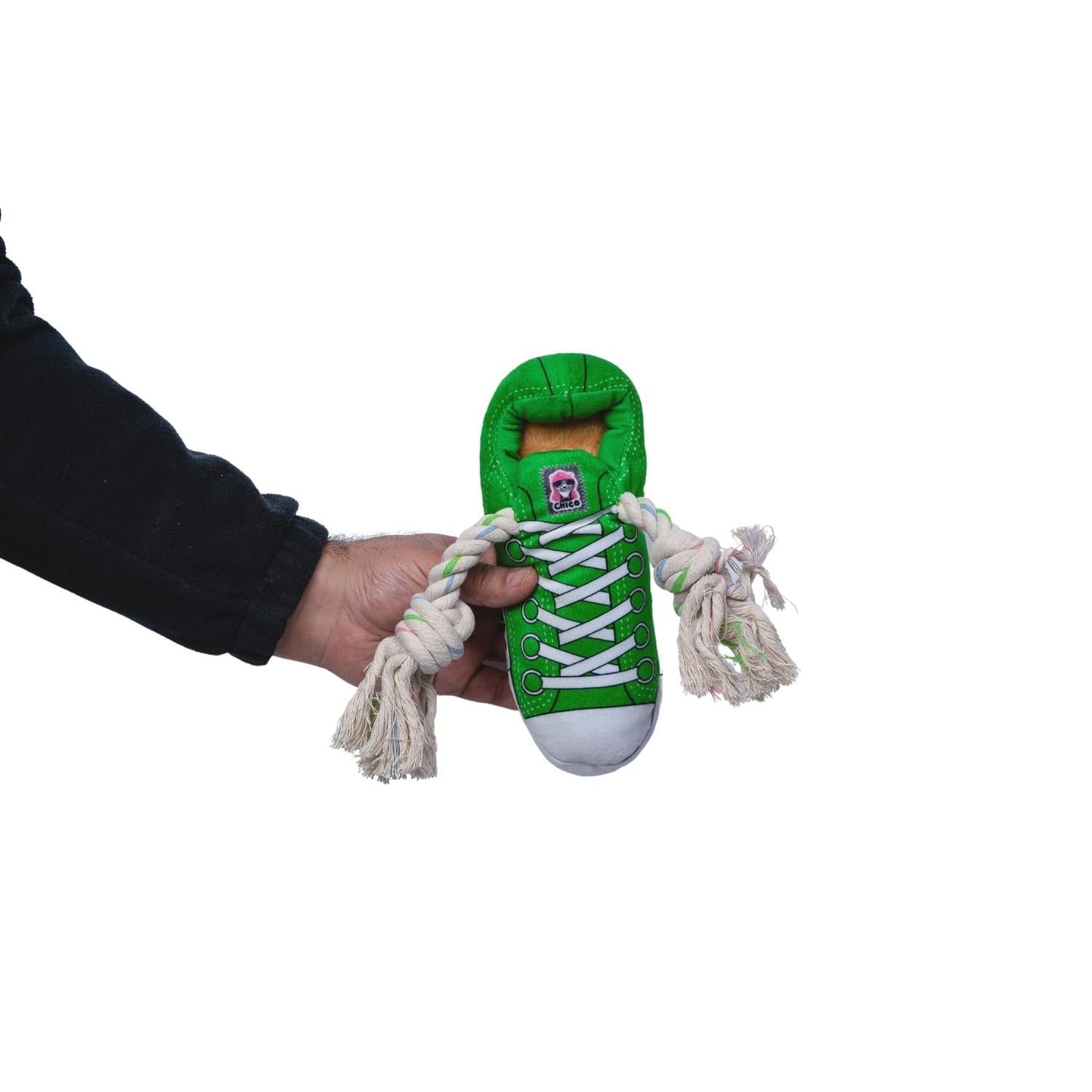 Juguete de peluche para perro con chirrido y confort, con compartimento para premios, seguro y duradero, color verde