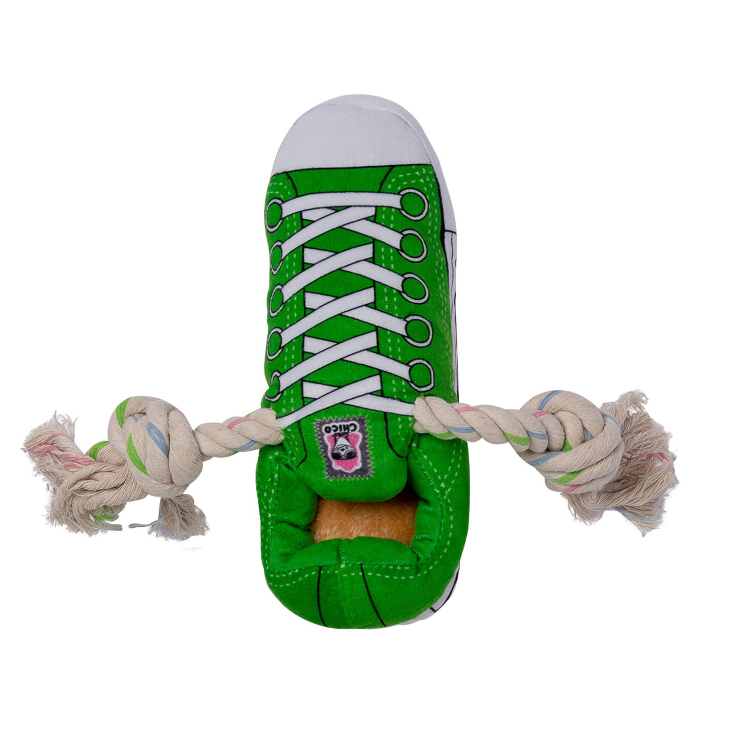 Juguete de peluche para perro con chirrido y confort, con compartimento para premios, seguro y duradero, color verde
