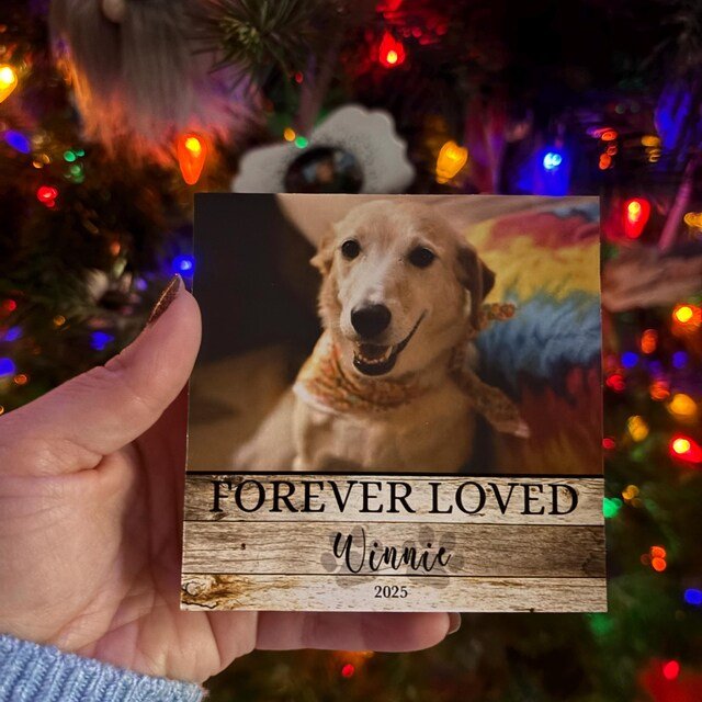 Custom Dog Memorial Photo Block with Photo, Name & Dates