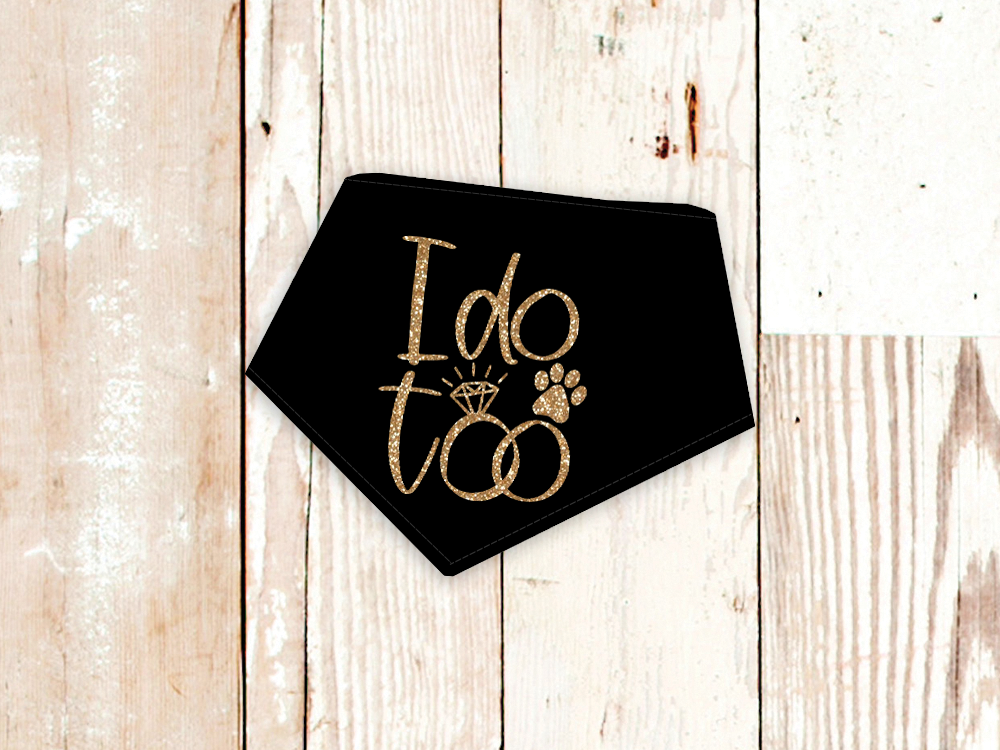 Pañuelo para perro "Yo también" para boda o compromiso