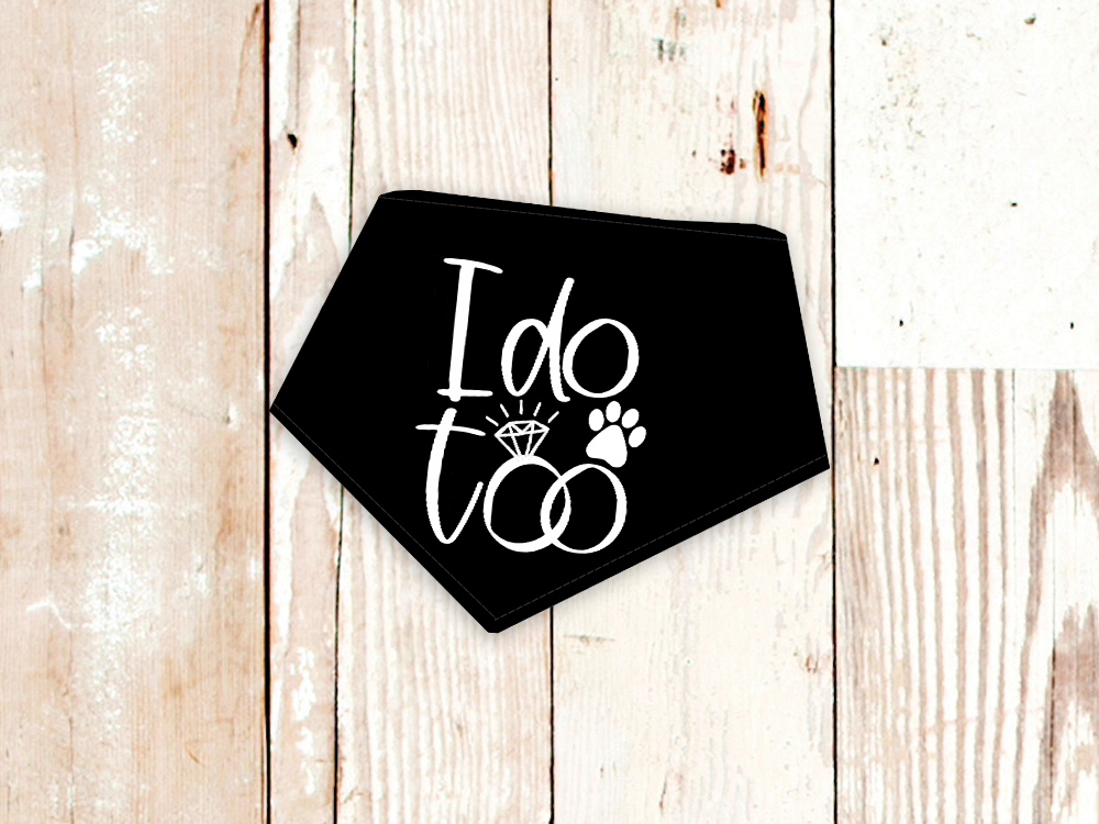 Pañuelo para perro "Yo también" para boda o compromiso