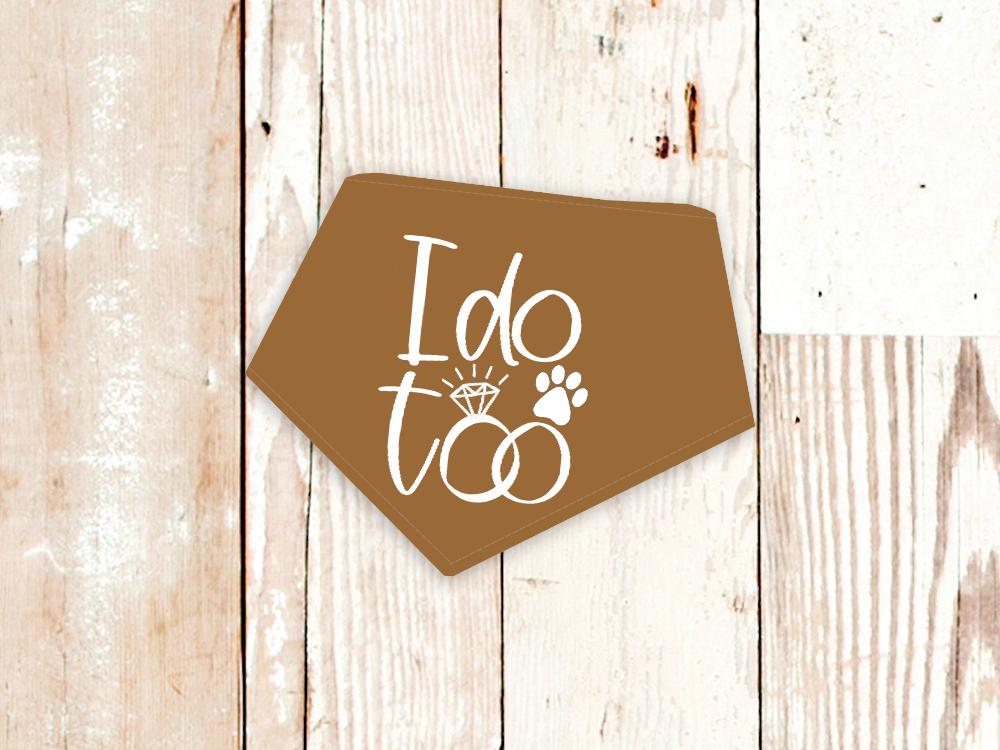 Pañuelo para perro "Yo también" para boda o compromiso
