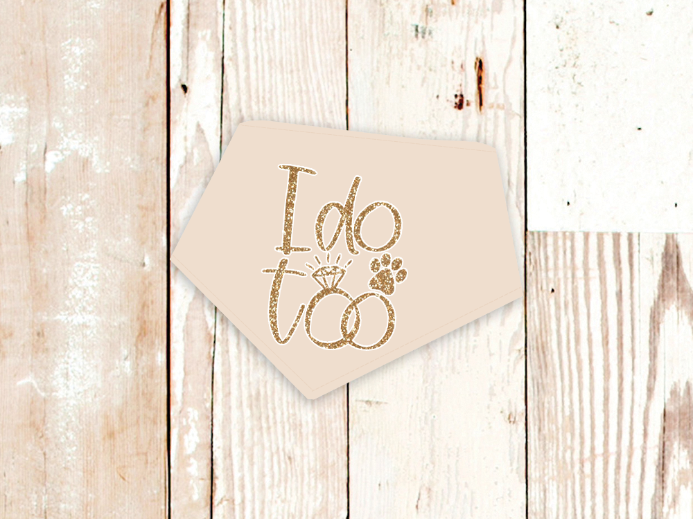 Pañuelo para perro "Yo también" para boda o compromiso