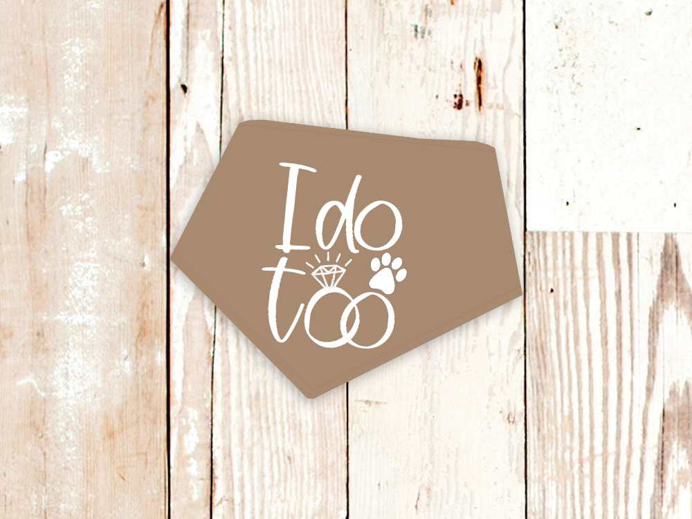 Pañuelo para perro "Yo también" para boda o compromiso