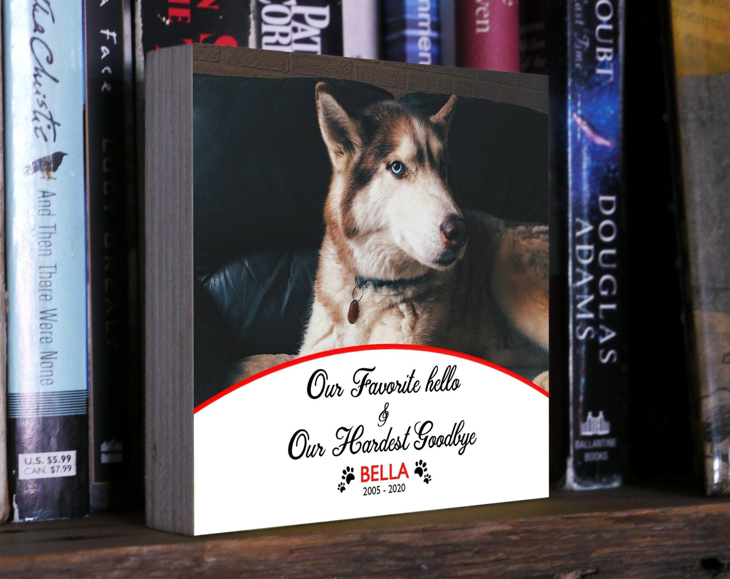 Custom Wood Photo Block for Pet Memorial