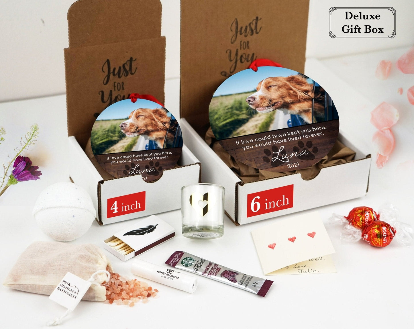 Adorno navideño personalizado con foto para mascotas - Adorno navideño con foto de 10 o 15 cm (grande) - Adorno navideño personalizado - Foto conmemorativa para perro