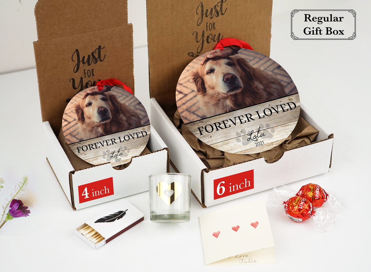 Adorno conmemorativo para mascotas con foto - Regalo para la pérdida de un perro - Recuerdo de mascotas - Adorno conmemorativo para perros - Llavero conmemorativo para mascotas - Adornos navideños