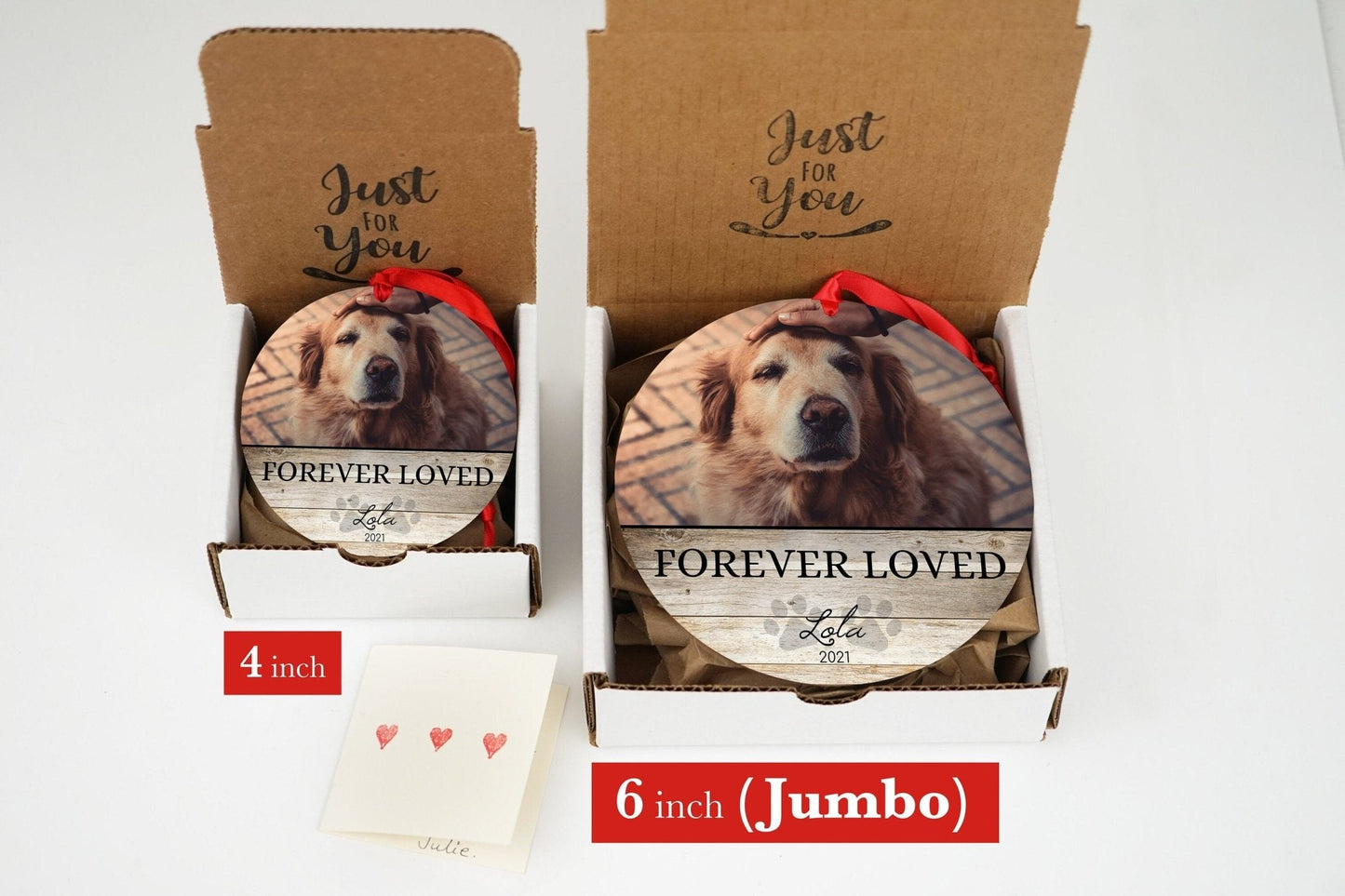 Pet Memorial Ornament with Photo and Name